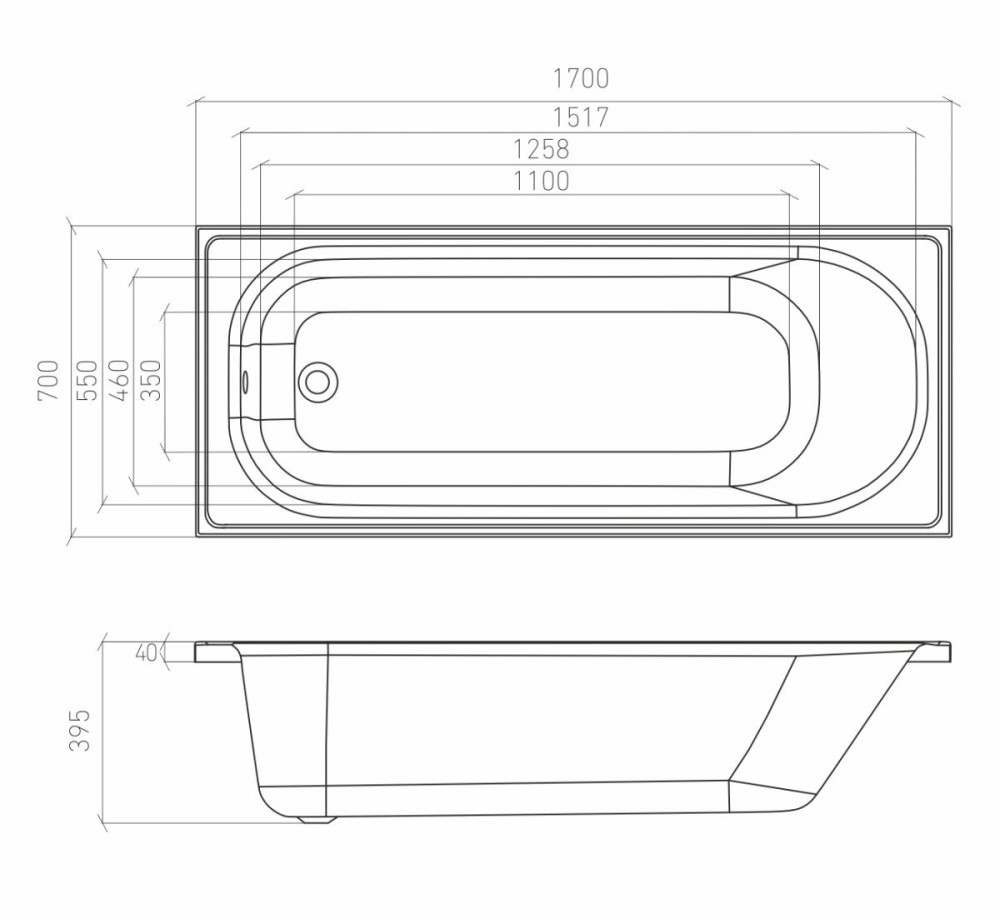 Ванна акриловая Bonito DAISY 170*70 - фото2