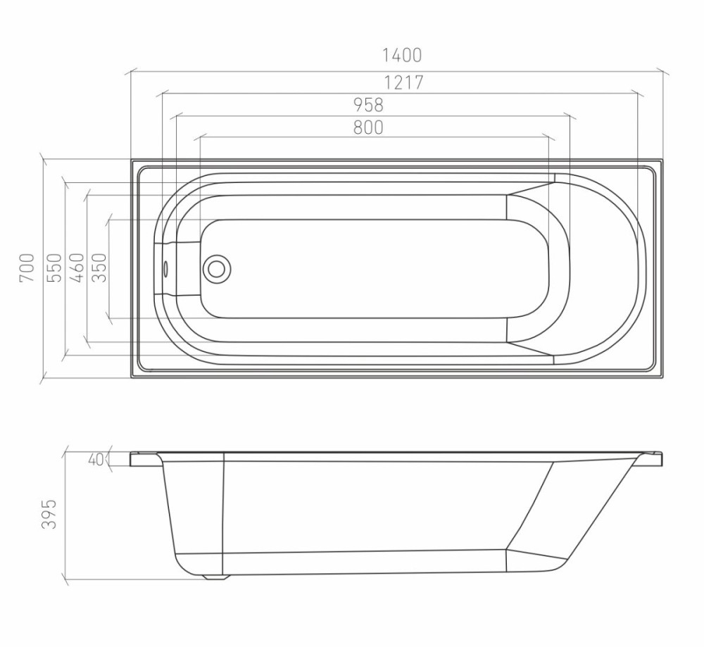 Ванна акриловая Bonito DAISY 140*70 - фото3