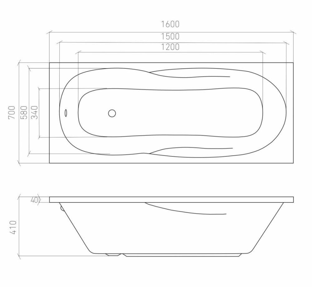 Ванна акриловая Bonito Bali 160*70 - фото2