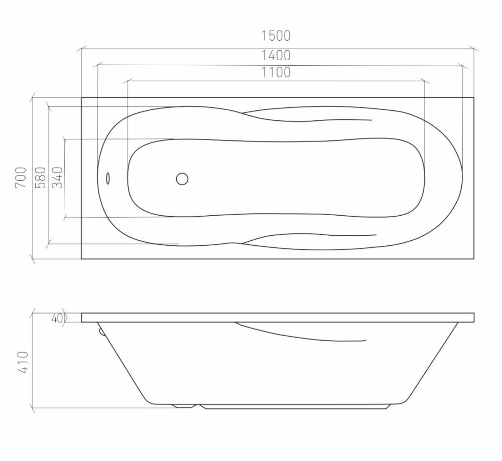 Ванна акриловая Bonito Bali 150*70 - фото2