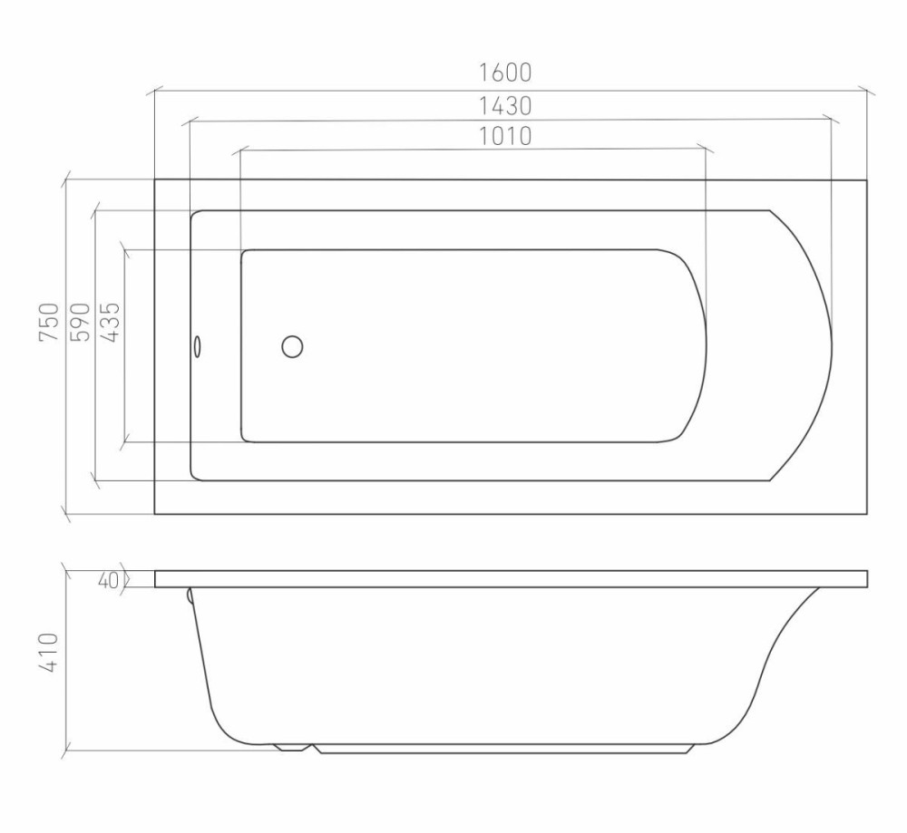 Ванна акриловая Aventura 160*70 - фото3