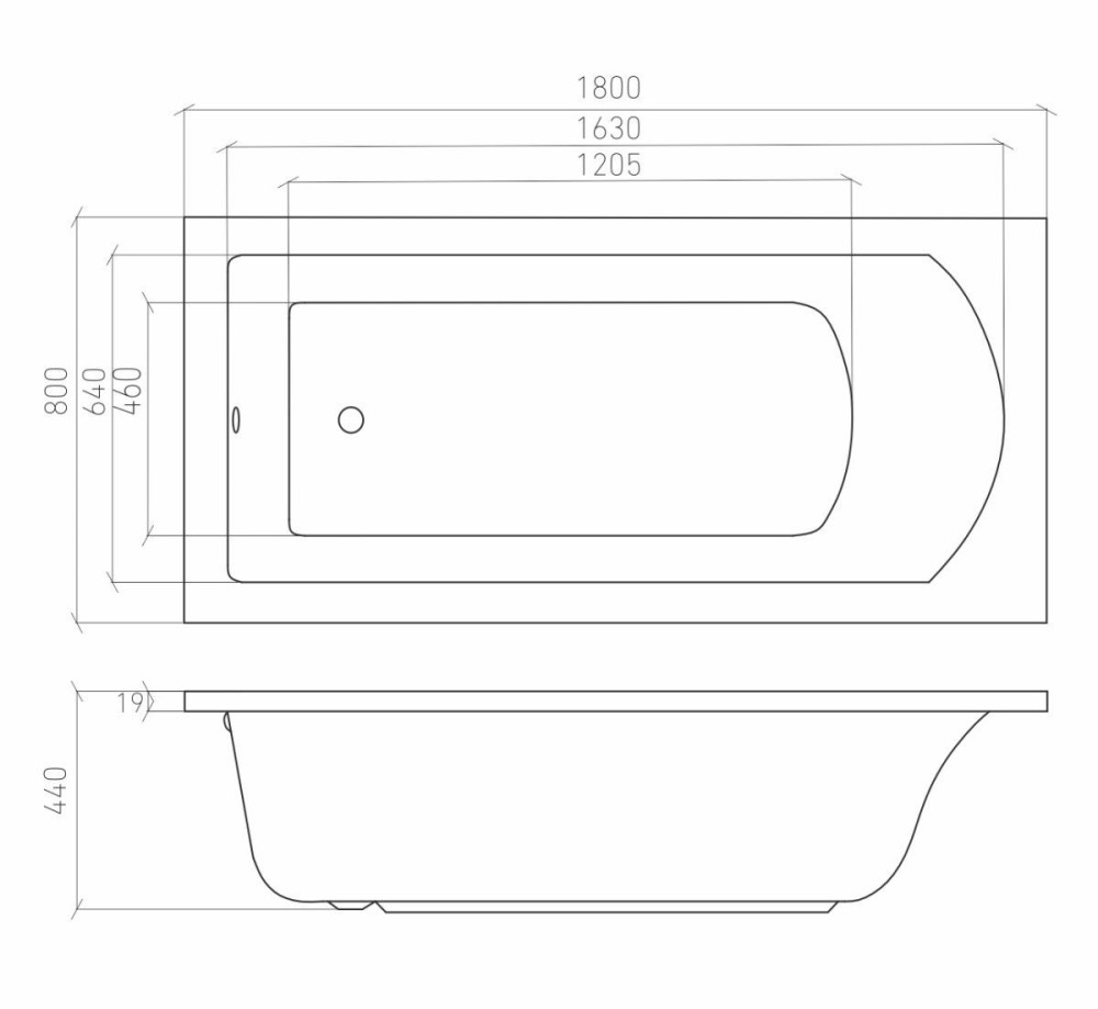 Ванна акриловая Aventura 180*80 Slim - фото4