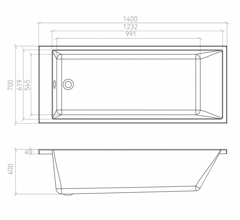 Ванна акриловая Bonito Grande 140*70 - фото