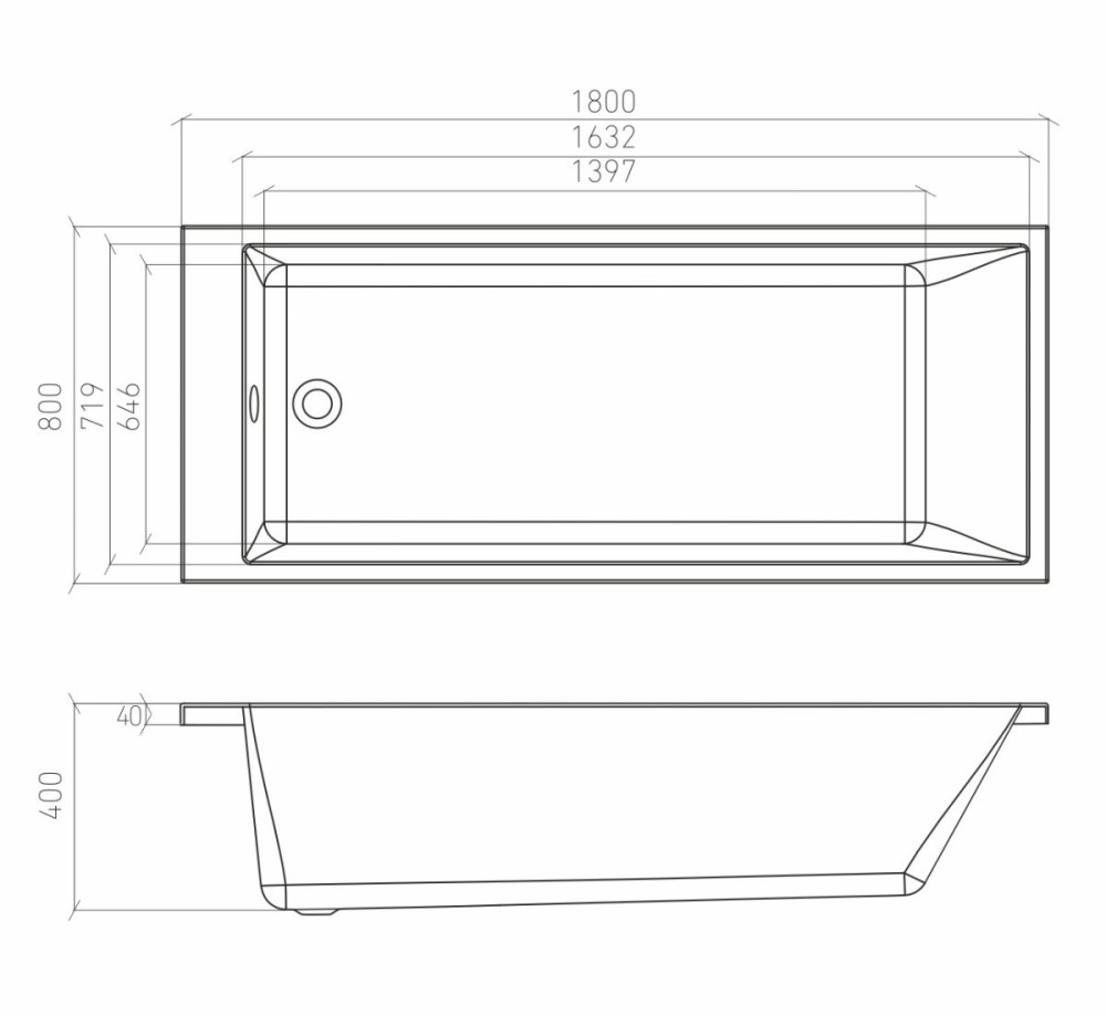 Ванна акриловая Bonito Grande 180*70 - фото4