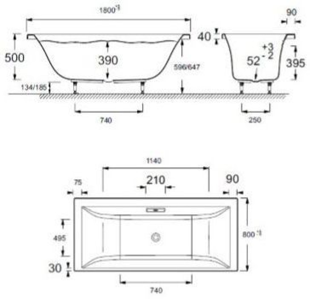 Акриловая ванна Jacob Delafon Evok 180x80 - фото3