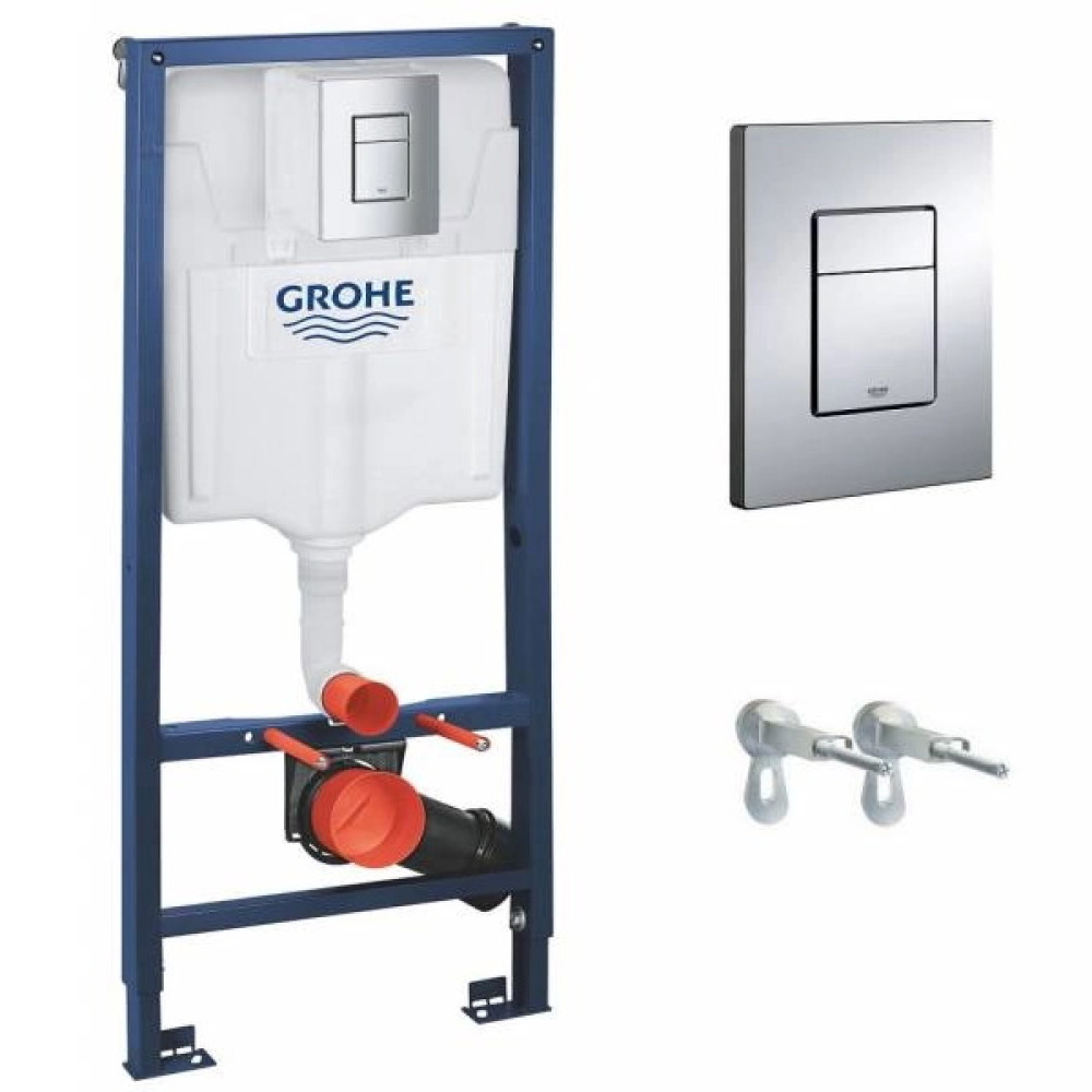 Инсталляция для унитаза Grohe Rapid с кнопкой хром - фото