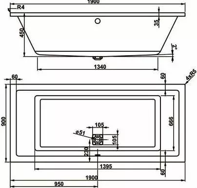 Акриловая ванна Vagnerplast Cavallo 190 - фото3