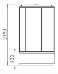 Душевая кабина Domani-Spa Simple High белые стенки/ прозрачное стекло- фото5