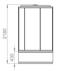 Душевая кабина Domani-Spa Simple High белые стенки/ сатин-матированное стекло- фото5