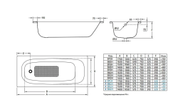 Ванна BLB Universal HG 150х75 см- фото4