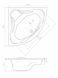 Ванна акриловая Andro 150*150- фото4, картинка4 Ванна акриловая Andro 150*150- фото4