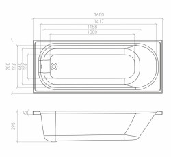 Ванна акриловая Bonito DAISY 160*70- фото2, картинка2 Ванна акриловая Bonito DAISY 160*70- фото2