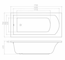 Ванна акриловая Aventura 170*75- фото3