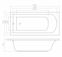 Ванна акриловая Aventura 160*70- фото3