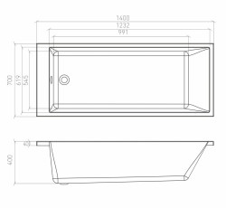 Ванна акриловая Bonito Grande 140*70- фото