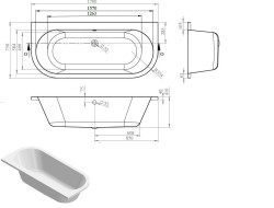 Ванна акриловая Bonito Aura 170*75- фото3