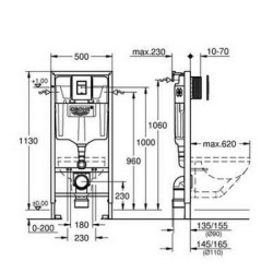 Инсталляция для унитаза Grohe Rapid с белой кнопкой- фото3
